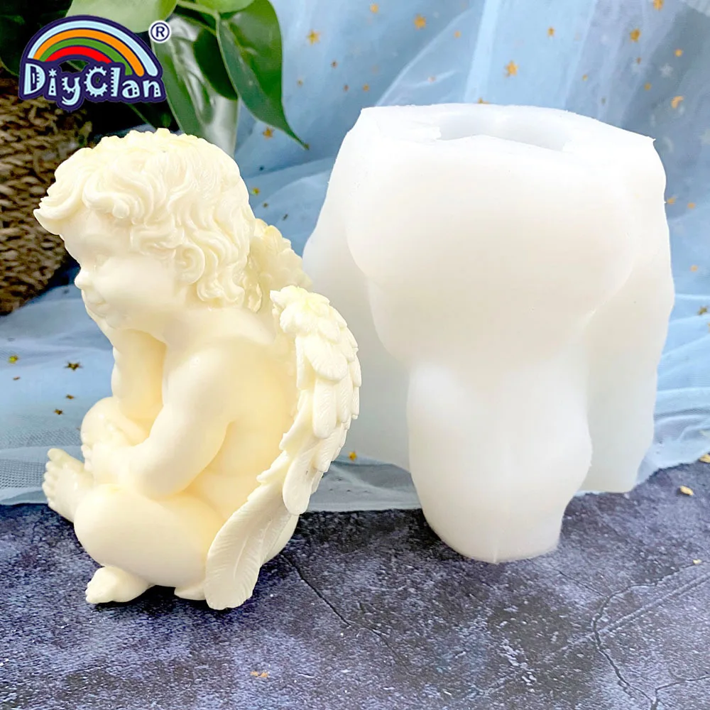 3D Angel Baby Silicone Mold Fondant Cake Decoration For DIY Candle Aromatherapy Gypsum Making Mould Fine Art Photography Tools