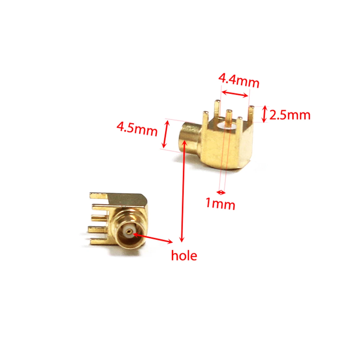 1pc  MCX Female Jack RF Coax Connector PCB mount  solder post  Right Angle Welding Terminal Goldplated  NEW wholesale