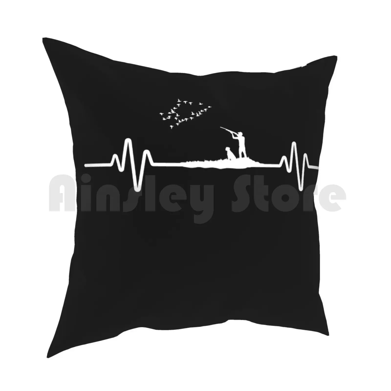 Hunting Heartbeat Gift Shirt Pillow Case Printed Home Soft Throw Pillow Stag Forest Wild Wilderness Hobby Sports Hunting