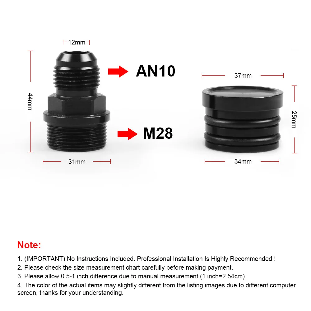 M28 para 10an traseiro bloco breather encaixes e plug preto para honda acura b16 b18c captura pode