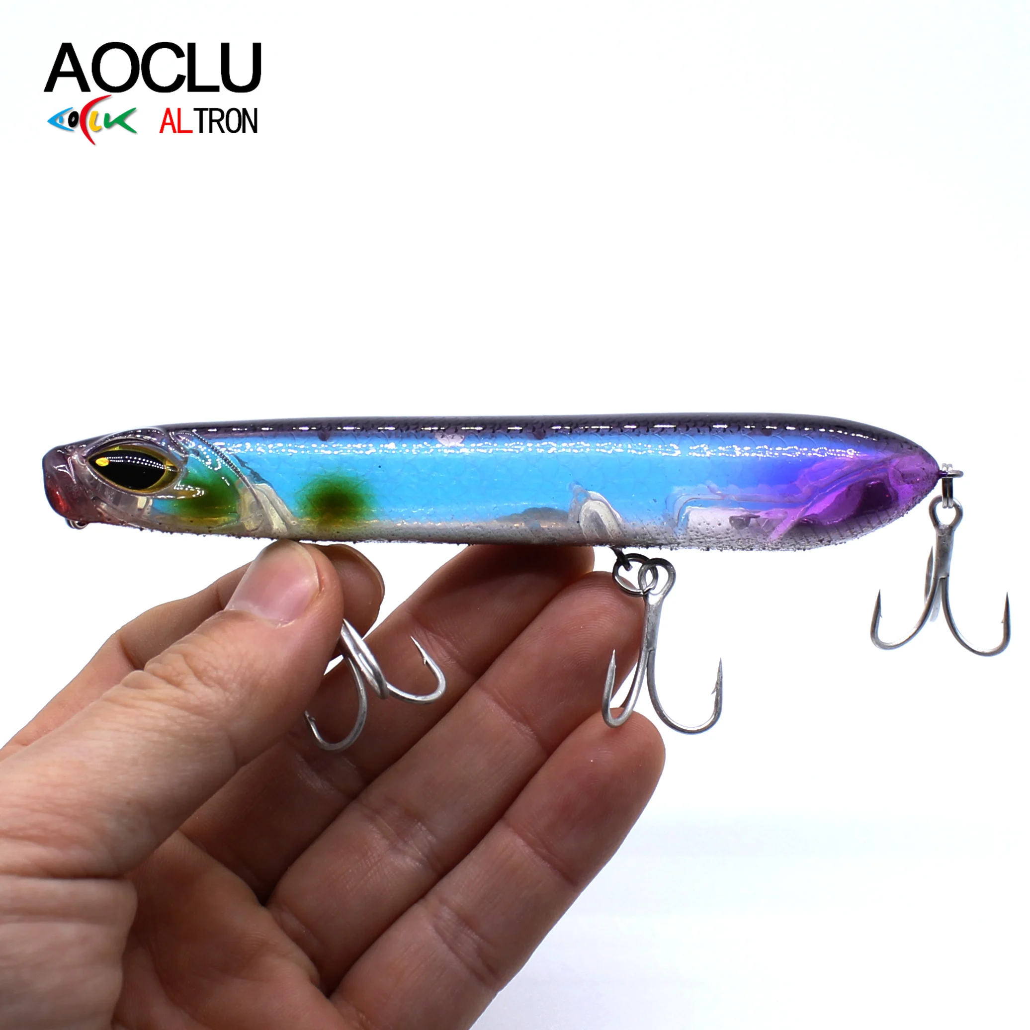 AOCLU-Pencil Hard Bait, Topwater Surface Walk the Dog, Crank Popper, Fishing Lure, Bass Fresh Salt Wobbler, Tackle 120mm, 22.5g