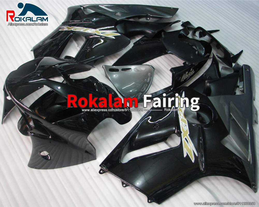 

For Kawasaki ZX12R Ninja 2002 2003 2004 2005 2006 ZX-12R 02 06 Black ABS Motorbike Fairing Kit (Injection Molding)