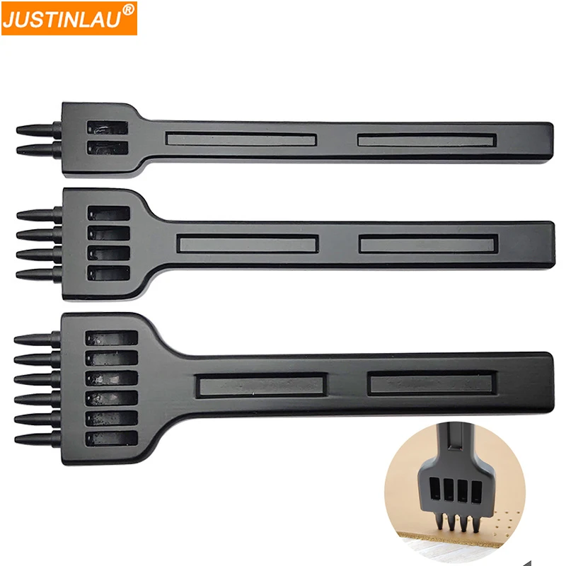 Strumento in pelle fai da te in acciaio legato Set da 4mm punzonatrice per cintura perforatrice rotonda punzone a mano con diamante strumenti di punzonatura per cuciture in pelle