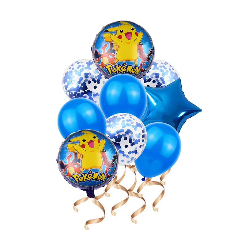 NEUE Pikachu Pokemon Aluminium ballon Pailletten latex Kinder geburtstag party dekoration Kinder & # Raumdekoration der 39er Jahre FIGUR Spielzeug