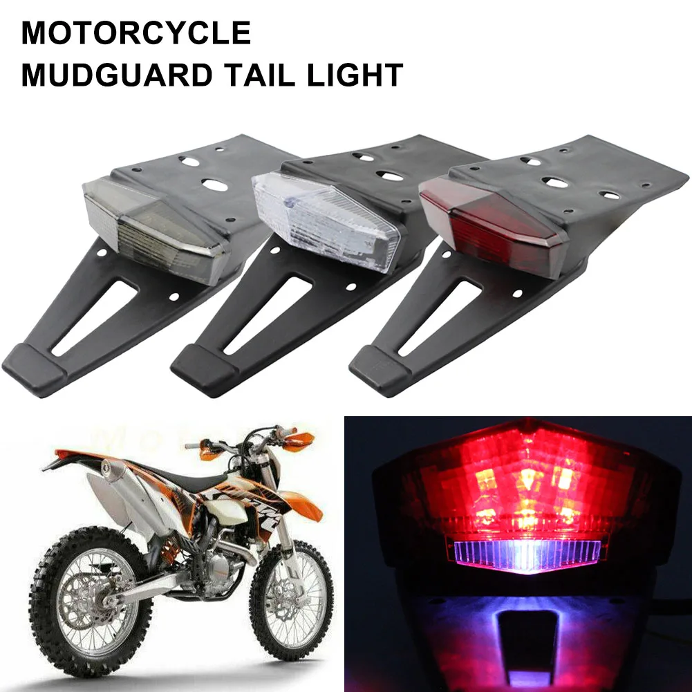 

New Motorcycle Taillight Rear Fender Mudguard Mount Brake Light Turn Signal License Plate Light for Dirt Custom Off-Road Bike