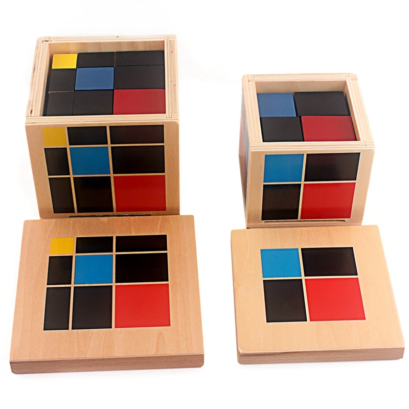 Montessori Arithmetic Algebraic Binomial Cube Trinomial Cube Wooden Toys Mathematics Materials for Elementary Wooden Math Toys