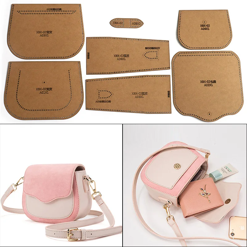 

1Set DIY Kraft Paper Template New Women's Shoulder Bags Crossbody Bags Leather Craft Pattern DIY Stencil Sewing Pattern 17.5*13