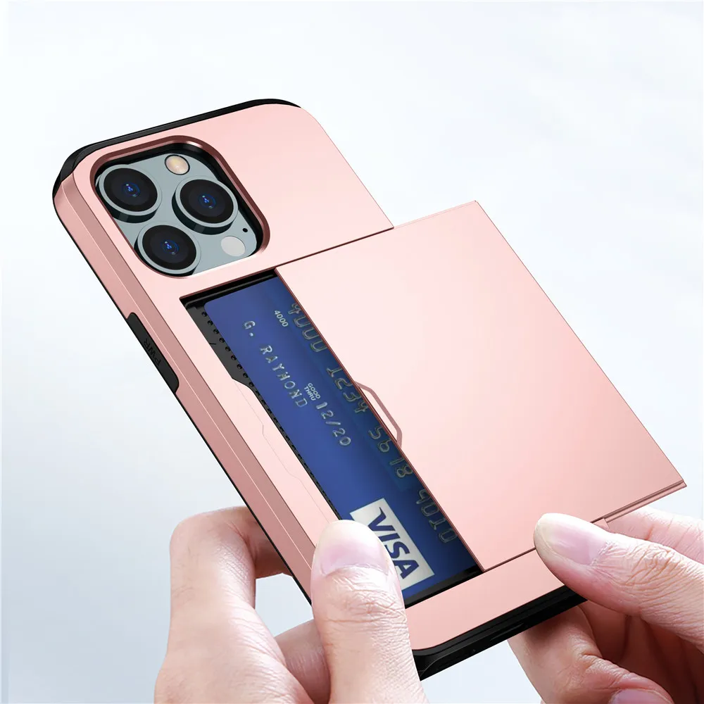 

Phone Case For iPhone 13 Pro 11 12 Pro Max XR X XS Max 7 8 Plus Wallet Credit Card Holder ID Slot Case Coque Funda Bumper Capa