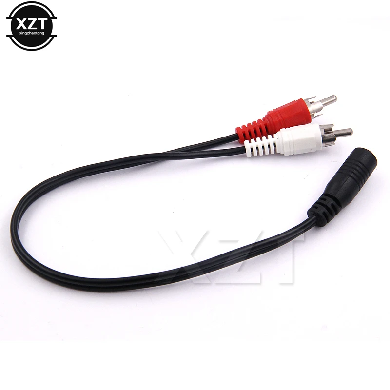 Universal RCA Cable 3.5mm Jack Stereo Audio Cable Female to 2RCA Male Socket to Headphone 3.5 AUX Y Adapter for DVD Amplifiers