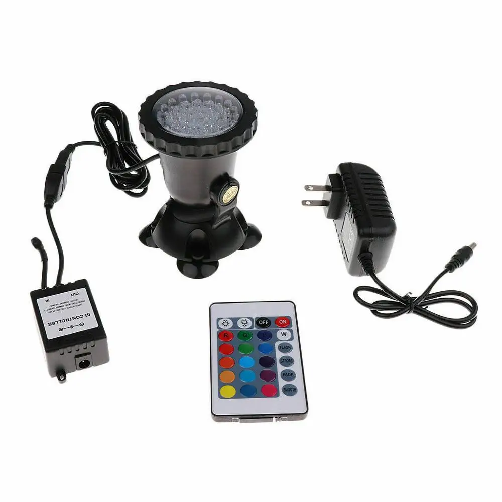 Ir Remote Controlled Rgb Dompelpompen Spotlight Onder Water Aquarium Aquarium Zwembad Vijver Tuin Fontein Lamp IP68 Multicolor