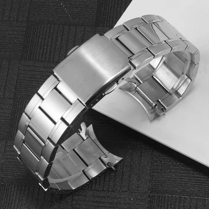 Stainless Steel Strap Replacement Metal Belt For C-ASIO MTP-1374 1375 MDV-106 22mm Silver Men's Watch Chain