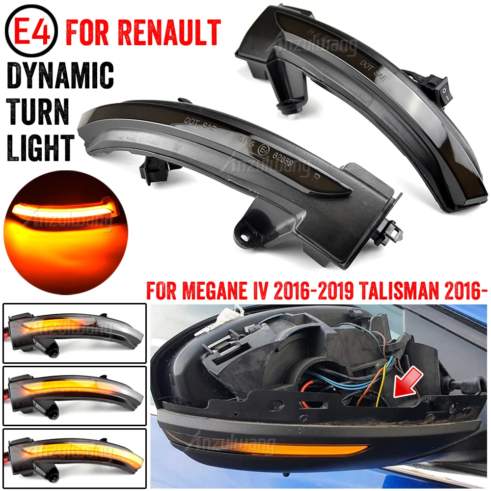 

Rearview Mirror Indicator Flowing Blinker Lamp LED Dynamic Turn Signal Light For Renault Megane IV 2016-2019 Talisman 2016-