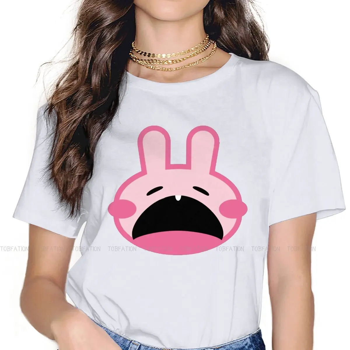 Pancake Bunny Women Clothes Cryptocurrency Miner Oversized T-shirt Kawaii Vintage Female Clothing