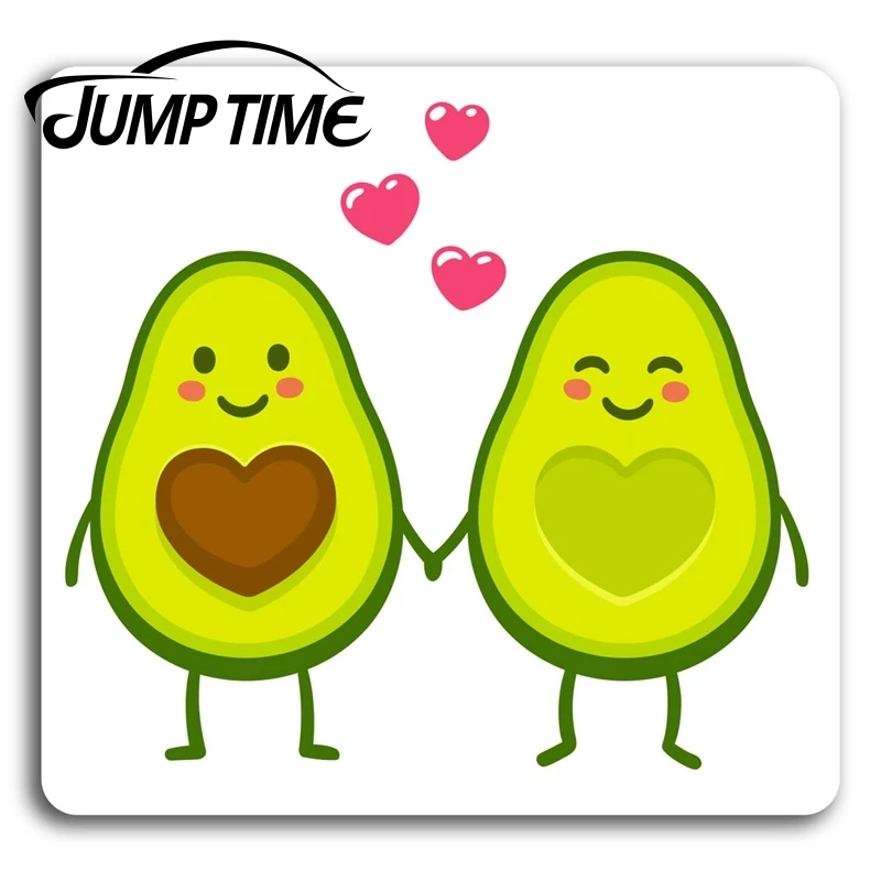 Jump Time for Cute Avocado Love Couple Vinyl Stickers Sticker Laptop Luggage Decal Window Tank Waterproof Car Decoration