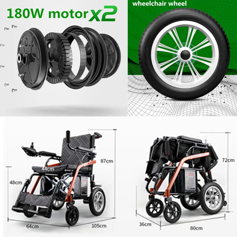 Four Wheel Electric factory Electric Power Wheelchair old people supplies aluminium Electric Wheelchair