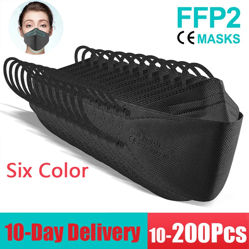 

10 Days Delivery! Approved FFP2 Mask Hygienic Safety Dust Respirator Reusable Adult Face Masks FPP2 Mascarillas KN95 Fish Mask