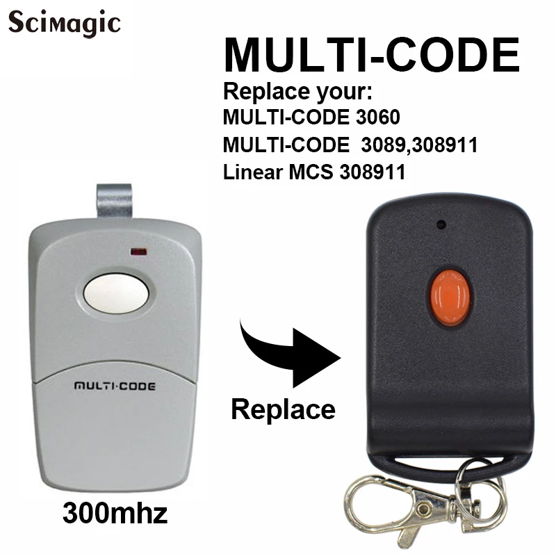 Newest Remote Garage Transmitter for MultiCode 3060 300Mhz 3089 4120 Linear 10 Dip