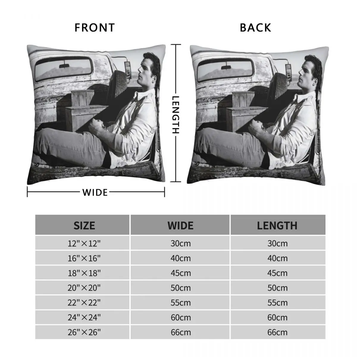 Henry Cavill Square Pillowcase Polyester Linen Velvet Pattern Zip Decor Throw Pillow Case Home Cushion Cover