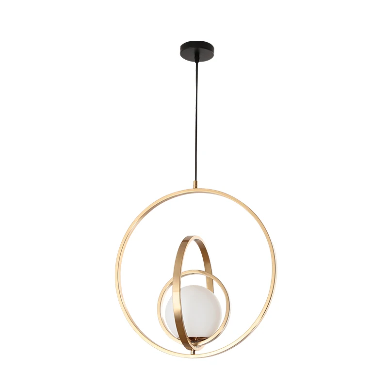 

Modern Led Pendant Lights Indoor Golden Ring Hanging Lamps Glass Ball Bedside Kitchen Dining Room Suspension Lighting Fixutre