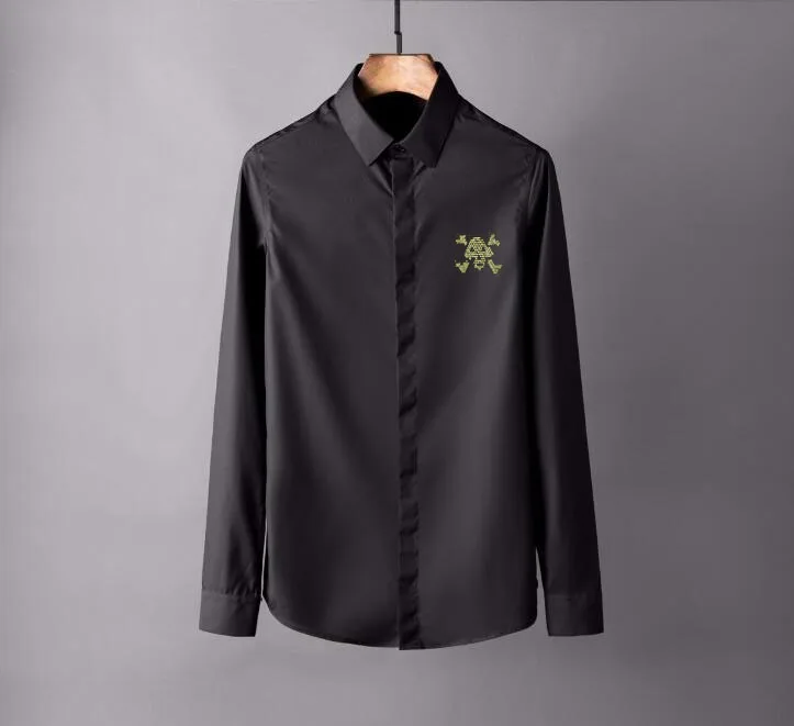 Rhinestones Mens Skulls Shirts Diamond Anime Long Sleeve Button Hot drill Cotton   Men