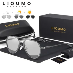 LIOUMO Sunglasses Polarized Men Women Photochromic Driving Glasses Aluminum Magnesium Chameleon Eyewear gafas de sol hombre