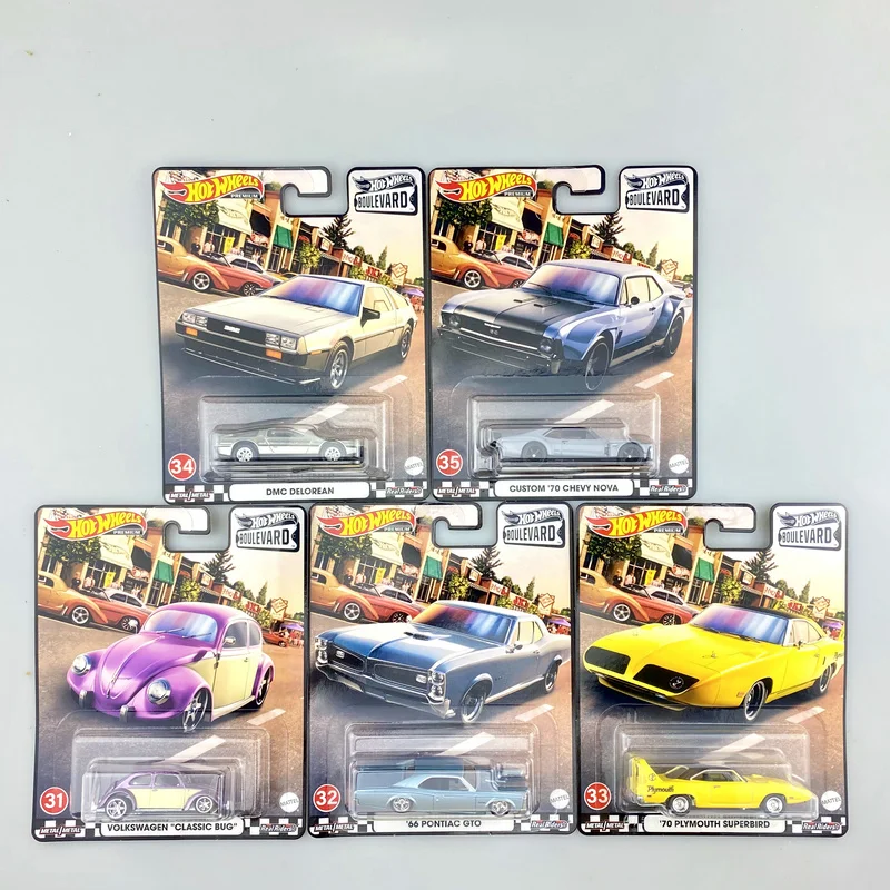 

Hot Wheels Boulevard DMC DELOREAN/ PONTIAC GTO/ PLYMOUTH SUPERBIRD 1/64 Collection Metal Die-Cast Car GJT68