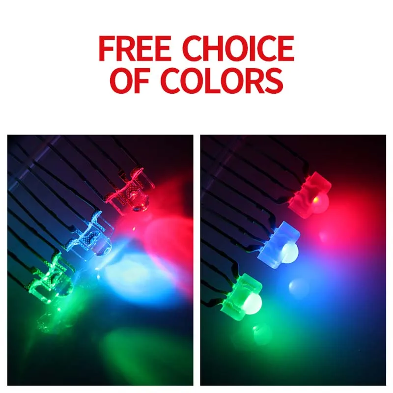 1000PCS /100pcs 3mm Round Four Leg Diffused Full Color Transparent RGB Common Negative And  Positive DIP LED