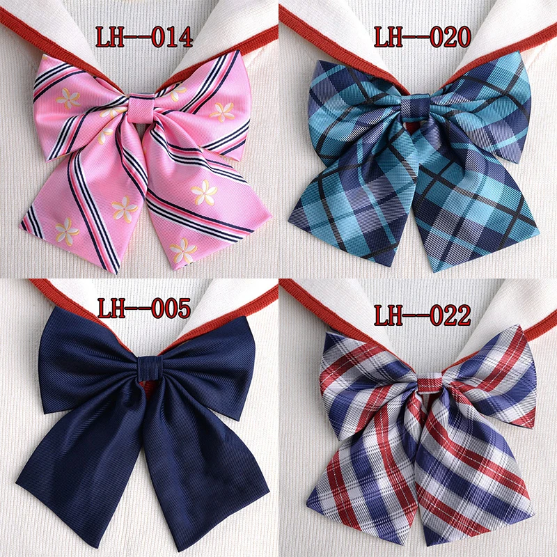 GUSLESON Classic Solid Plaid Stripd Bowtie Casual Bow tie For Women Uniform Collar Bowknot Adult Bow Ties Cravats Girls Bowties