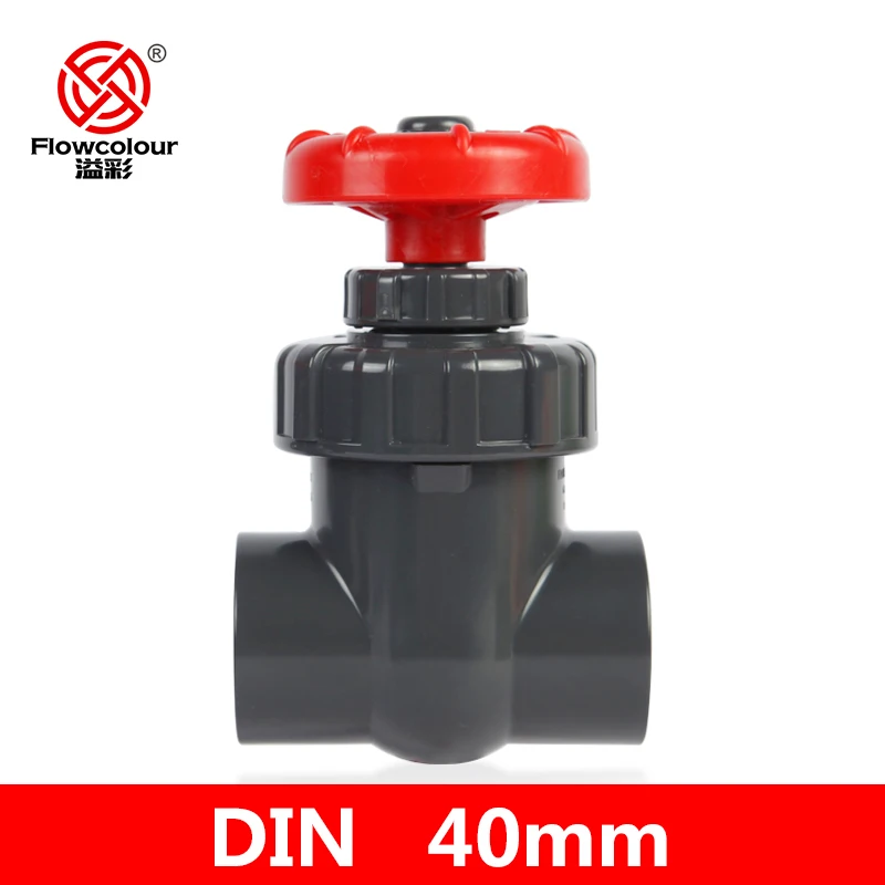 Flowcolour UPVC 40mm Gate Valve Pipe Fittings Coupler Water Connector For Garden Irrigation Hydroponic System