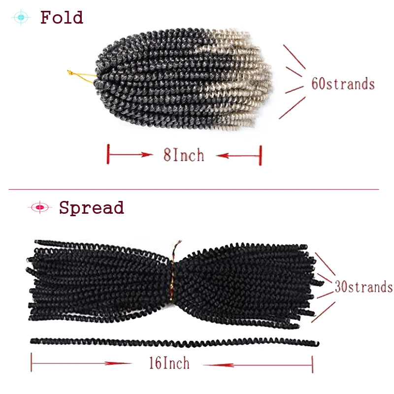 Saisity Ombre estensione dei capelli sintetici Crochet Spring Twist Crochet intrecciatura dei capelli giamaica rimbalzo Twist