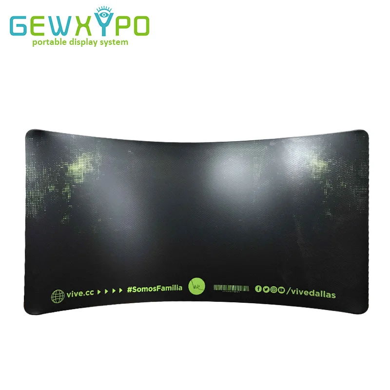 10ft High Expo Booth Advertising Tension Fabric Banner Curved Shape Display Backwall With Your Own Graphics Printing(Optional)