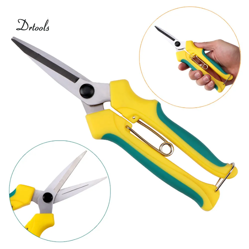 Straight Fruit Tree Picking Fruit Scissors Rubber Orchard Thin Fruit Shears Gardening Bonsai Tools Garden Supplies Pruning shear