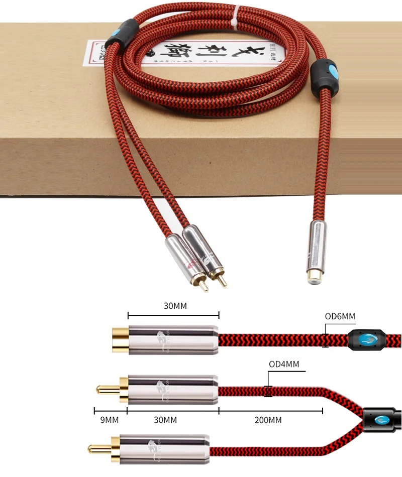 

RCA Female to Dual RCA Male Audio Cable for Subwoofer Amplifier HDTV Home Theater Speaker System Y Splitter Shielded Cords