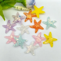 Adornos de resina adorables para álbum de recortes, accesorios de estrella de mar de colores para el hogar, boda, bricolaje, 20 piezas