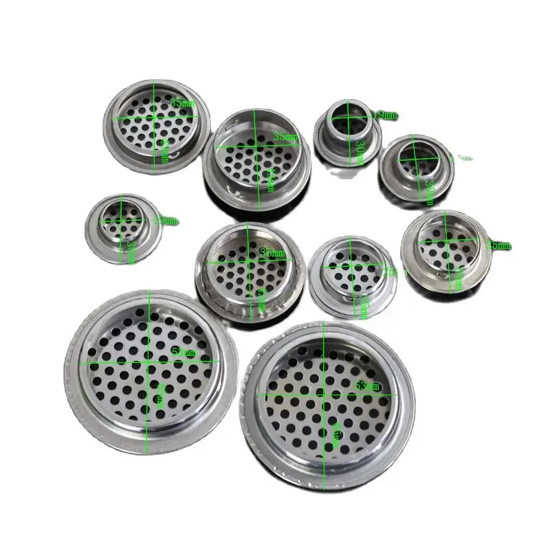 10pcs 19mm/25mm/35mm Wardrobe Shoe Cabinet Ventilating Mesh Hole Air Vents Metal  Round Louver Ventilation Grille