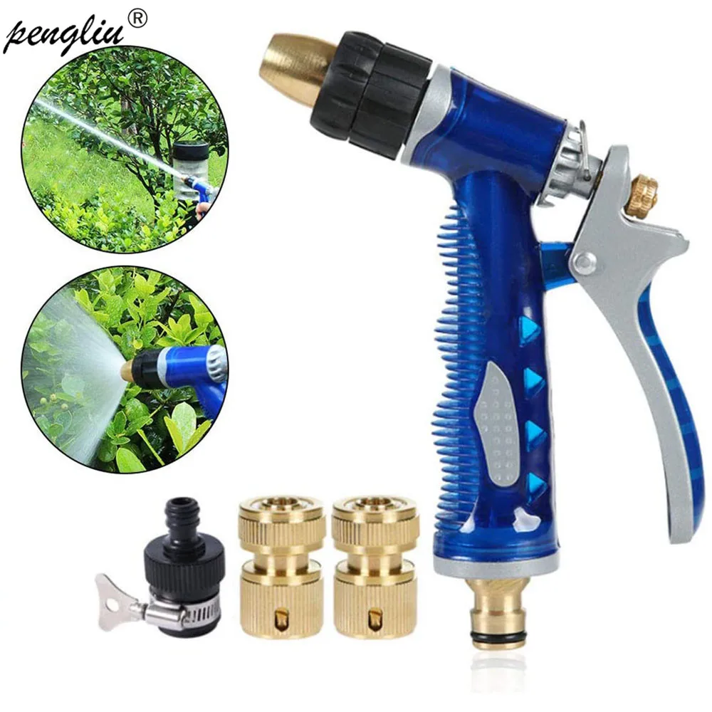 Garden High Pressure Watering Gun Nozzle Hose Nozzle Adjustable Nozzle Water Gun Lawn Hose Multifunction Sprayer Cleaning Tool