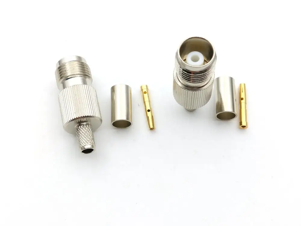 50pcs-100PCS COPPER TNC Crimp Female RF connector for LMR195 RG58 RG400 RG142 cable ADAPTER