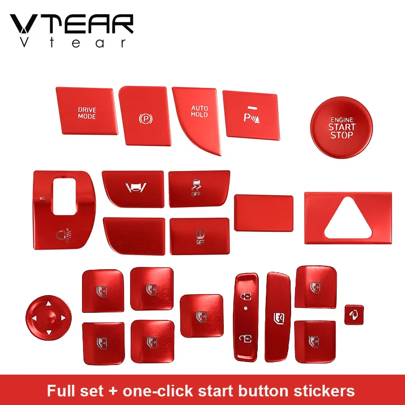 Vtear Car Interior Button Trim Cover Glass Lift Button Sticker Headlight Button Sticker Set Accessories For Hyundai Elantra 2021