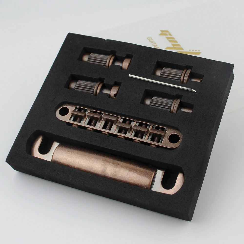 Guitar Stop Bar Tailpiece with Anchors +Tune O Matic Studs Bronze color for LP SG Guitars