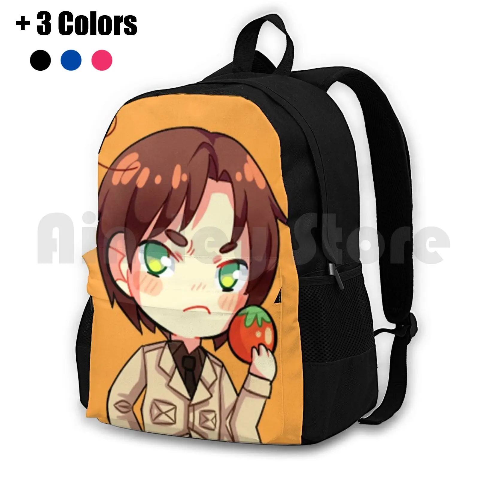 Romano ( Lovino )-Hetalia Outdoor Hiking Backpack Waterproof Camping Travel Hetalia Chibi Anime I Tomato