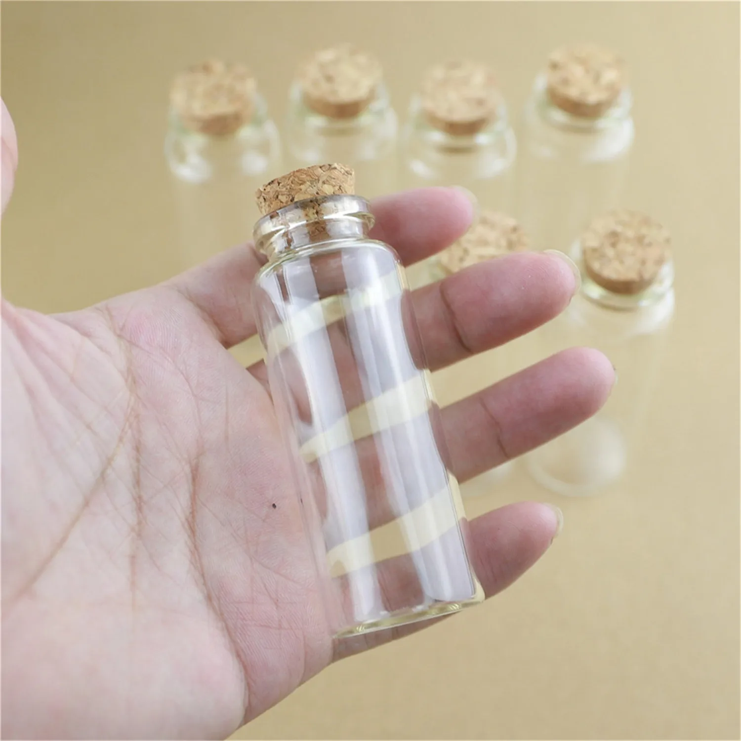 6/12/18/24/36/48 pcs/lot 40ml 16*30*80mm Glass Bottles Cork Wishing Gifts Healing Lucky Drifting Empty Tiny Jars Decoration