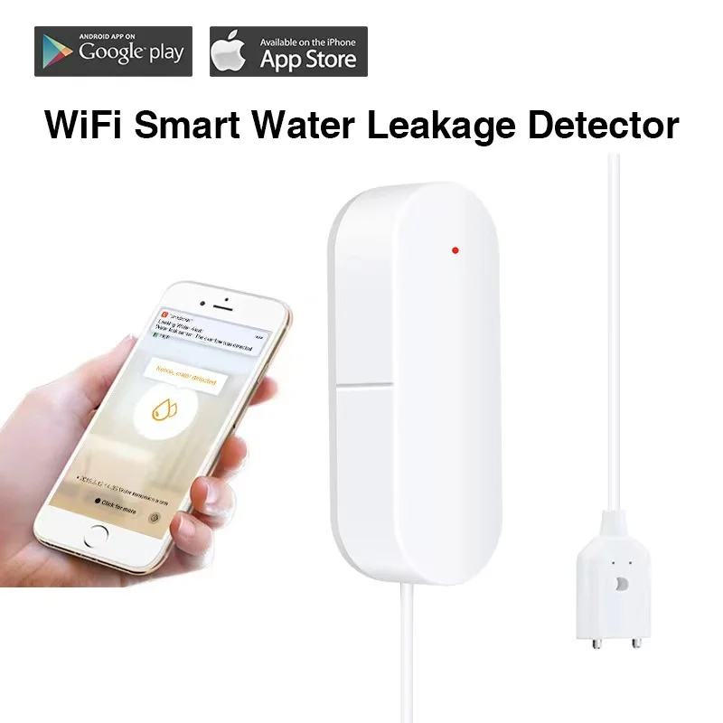 Saikiot-Sensor inteligente de fugas de agua, dispositivo con WIFI, control remoto por aplicación móvil, seguridad en el hogar