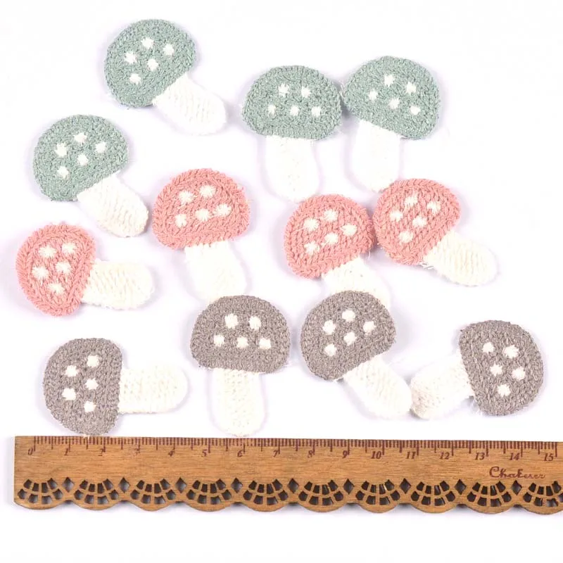 20Pcs/lot Lovely Mushroom Appliques for DIY Hat Clothes Sewing Supplies Headwear Decor Stick-on Patches 28x40mm cp3033