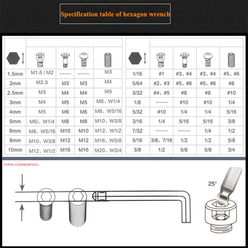 13 Pieces Inch Hex Key Allen Wrench Set,Metric Long Arm Ball End Hex Key Set Tools, Industrial Grade Long Allen Wrench Set