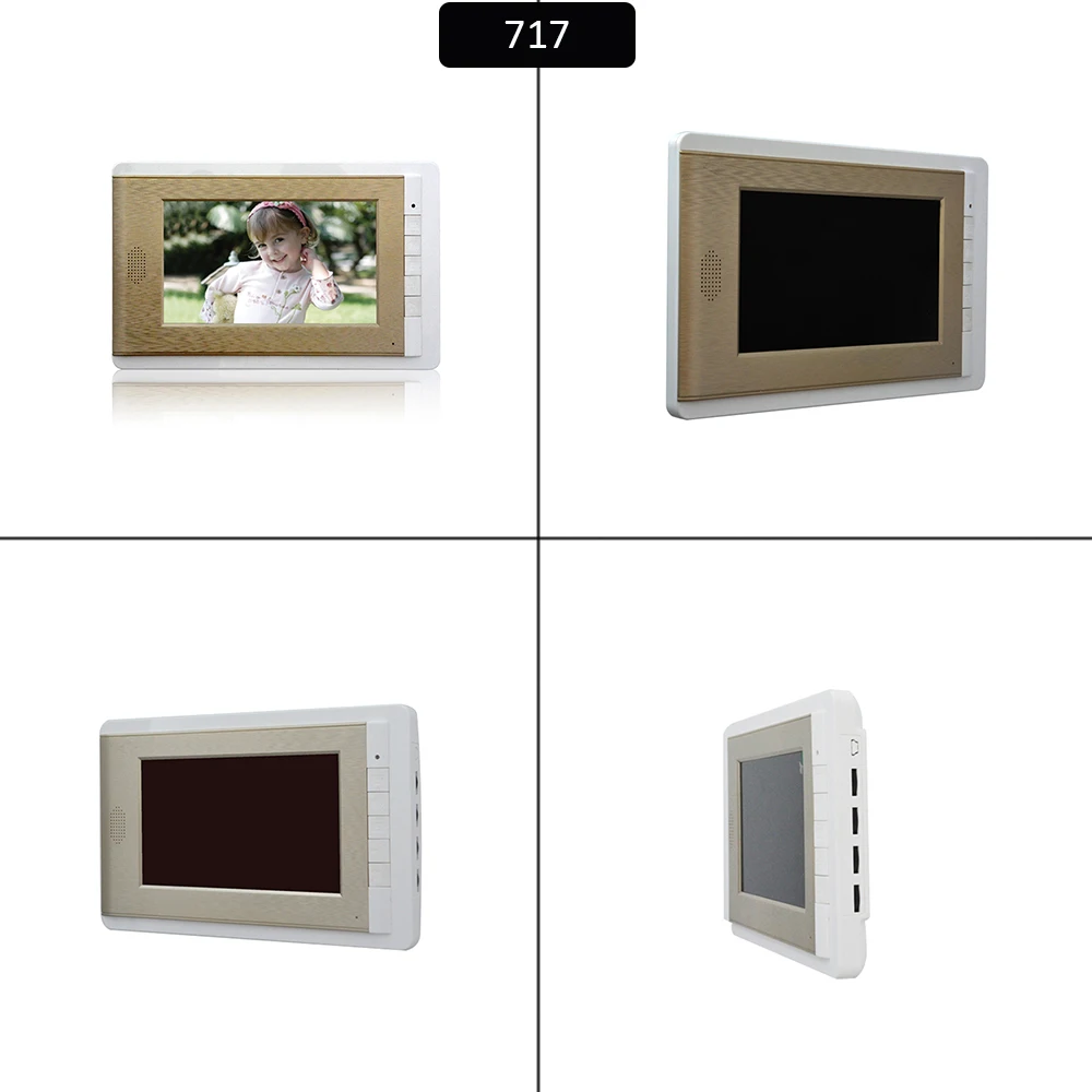 Family 1 To 3 Video Door Phone System 7'' Monitor LCD Panel Wire Waterproof Smart Doorbell Intercom System For Coming People