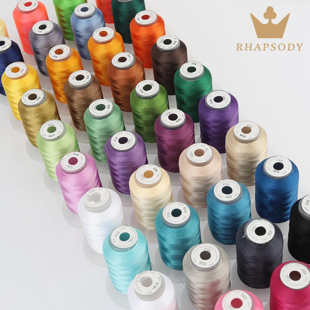 40WT 120D/2 500 Meters 60 Different Bro*ther Colors Premium Quality Polyester Machine Embroidery Sew Thread Mini Cone Home Hobby