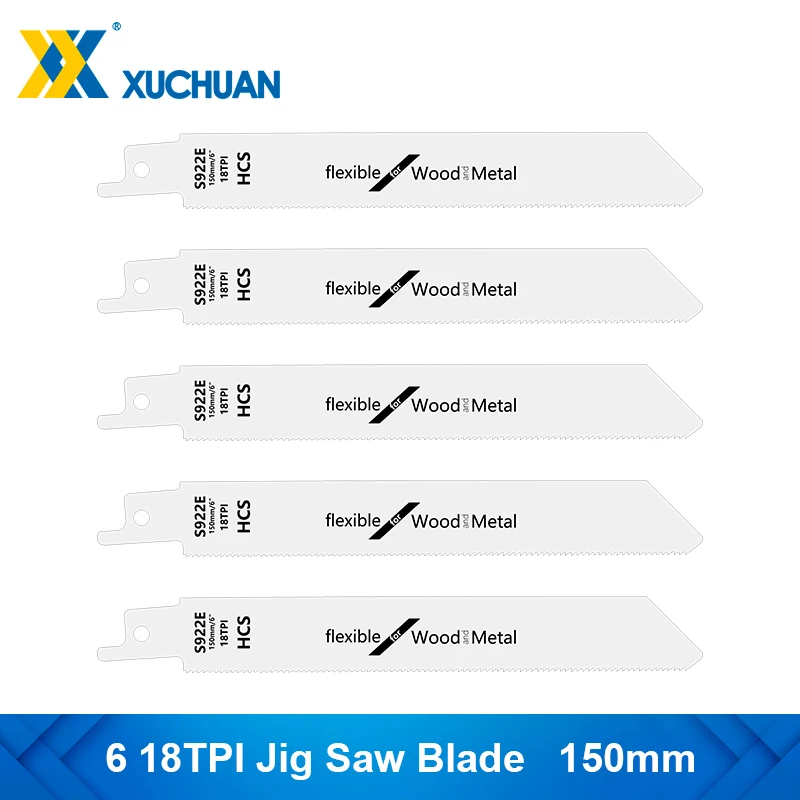 

Jig Saw Blade 6" 18TPI WOOD HCS Jigsaw Blades for Wood Cutting Saber Saw Power Tool Saw Blade Reciprocating Saw Blades