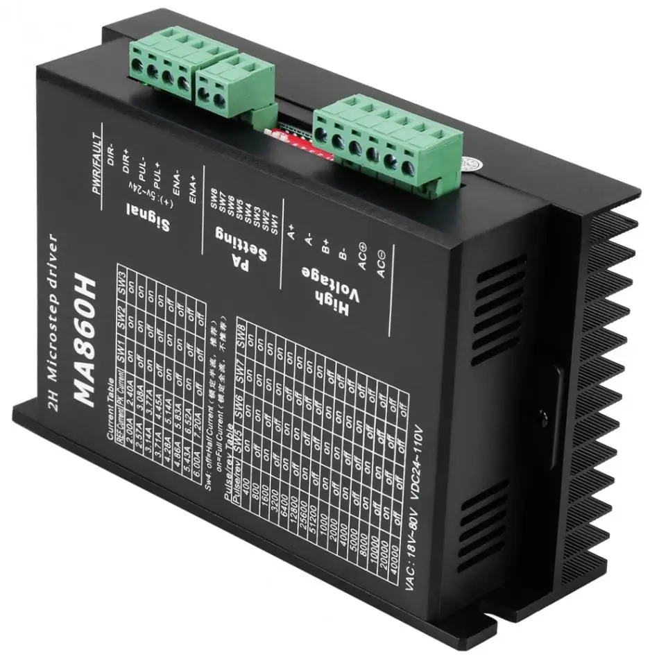 Modulo Controller Driver motore passo-passo MA860H 1Pc 18-80V ca/24-110V cc 7.2A per modulo di controllo motore passo-passo motore 2 fasi 86
