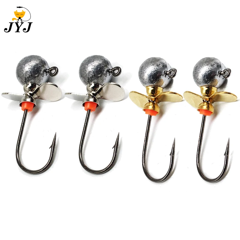 2 PSC Airscrew hooks 3.5g 5g 7g 8g 9g 10g 12g 14g Head Propeller Single Hook Jig Bait Fishing Hooks For Soft Lure Fishing Tackle