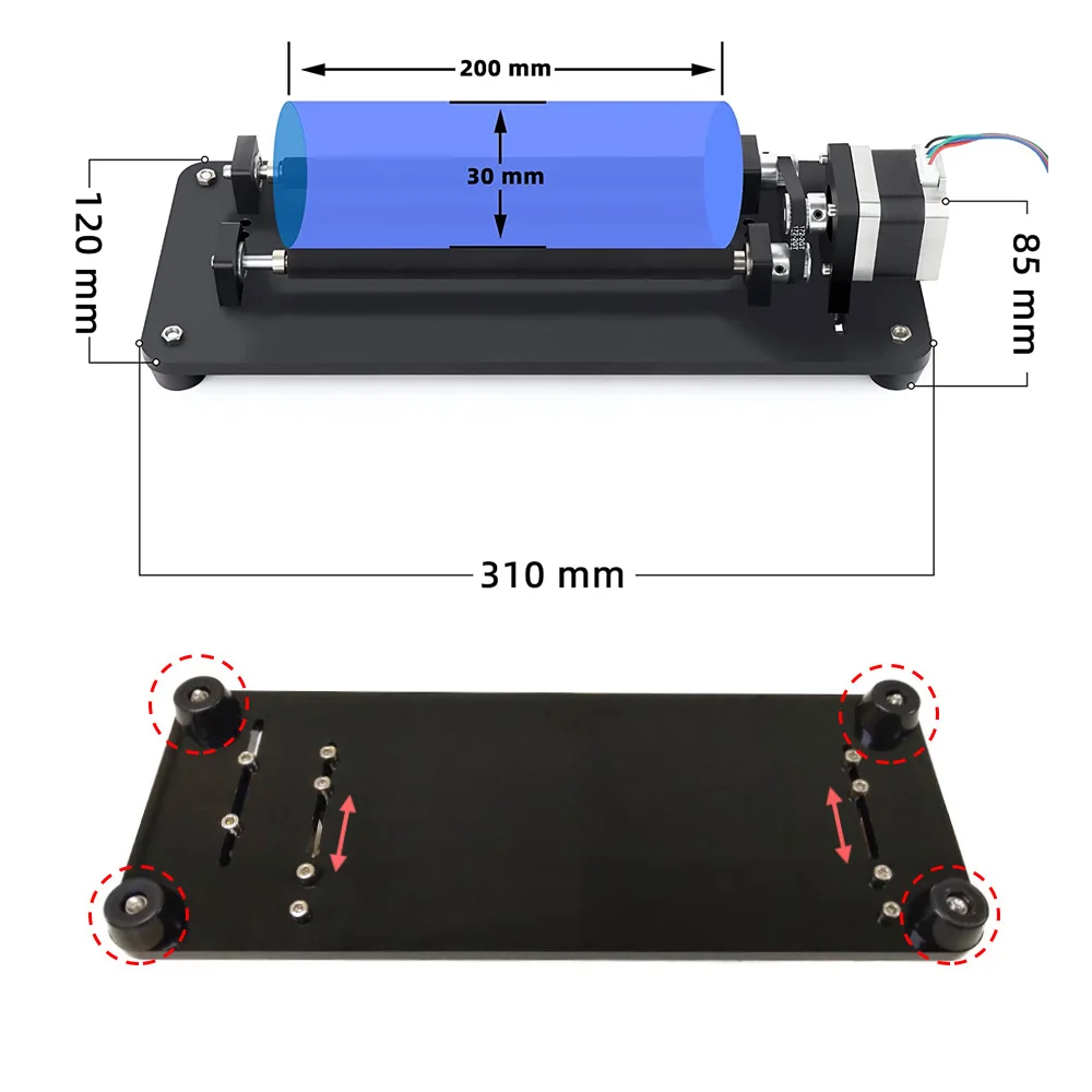 CNC Rotary Roller Y-axis Rotatory Laser Rotary  for Engraving Cutting Machine Spherical Carving Cylinder Carving Cans Cups